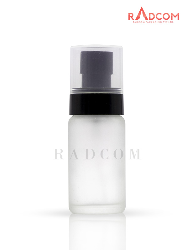 100ML Clear Frosted Luna Bottle With 24mm Black Plum Mist Pump With Over Cap