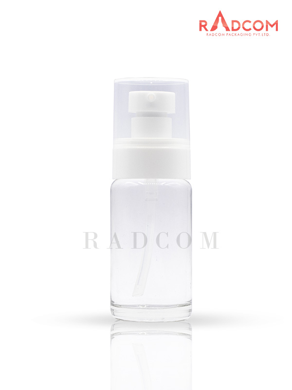100ML Clear Luna Bottle With 24mm White Plum Mist Pump With Over Cap