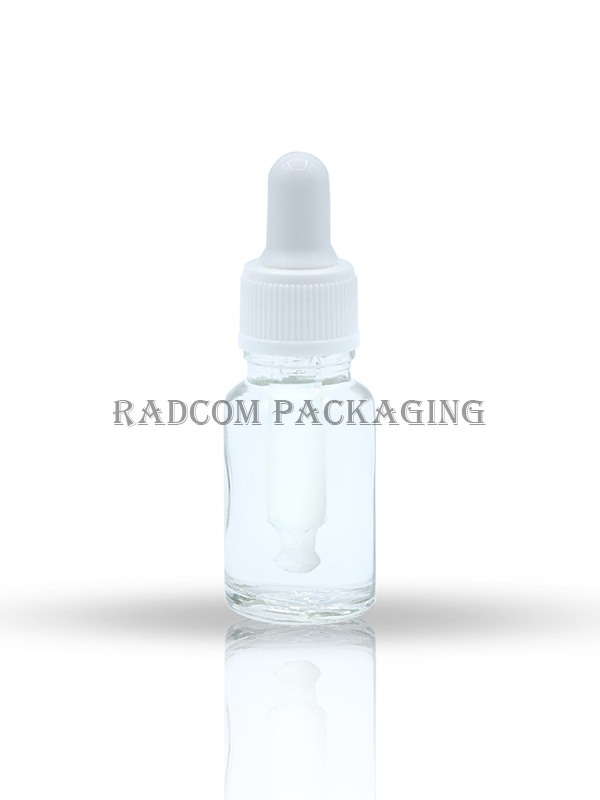 10ML Clear Glass Dropper Bottle with White Dropper Set and White Teat And Glass Tube Of Upto 110mm