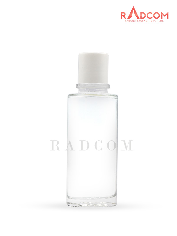 110ML Clear Lotion Bottle With 24mm White Screw Cap