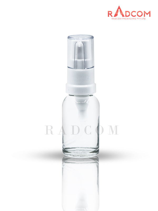 15ML Clear Glass Dropper Bottle with White KH180B Pump