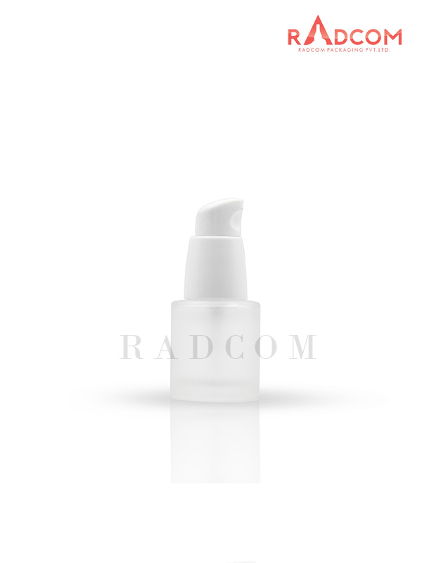20ML Short and Straight Shoulder Clear Frosted Lotion Glass Bottles With 20mm White Lotion Pump