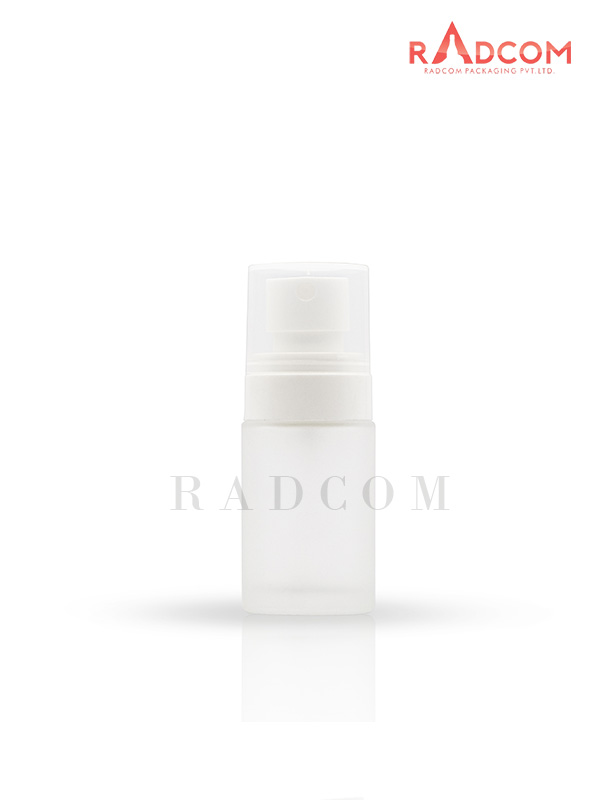 30ML Clear Frosted Lotion Glass Bottle with 20mm White Plum Mist Spray Pump With Plastic Over Cap