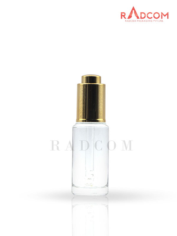 35ML Clear Lotion Glass Bottles With 20mm Golden Press Pump