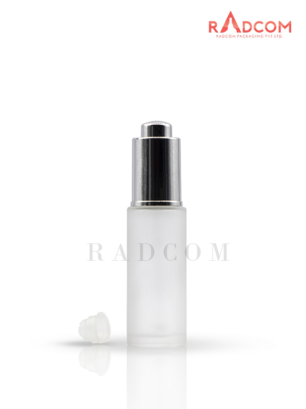 45ML Clear Frosted Short Lotion Bottles With 20mm Silver Press Pump and Wiper