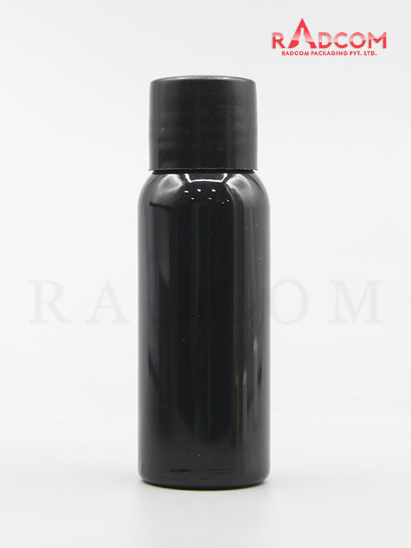 30ML Boston Opaque Black Pet Bottle with Black Screw Cap with Zim Zam Plug