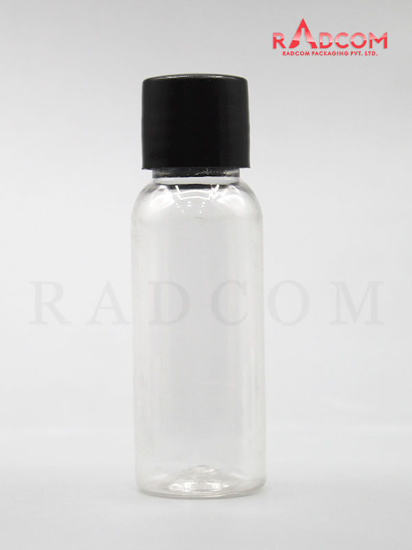 30ML Boston Clear Pet Bottle with Black Screw Cap