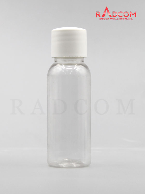 30ML Boston Clear Pet Bottle with White Screw Cap