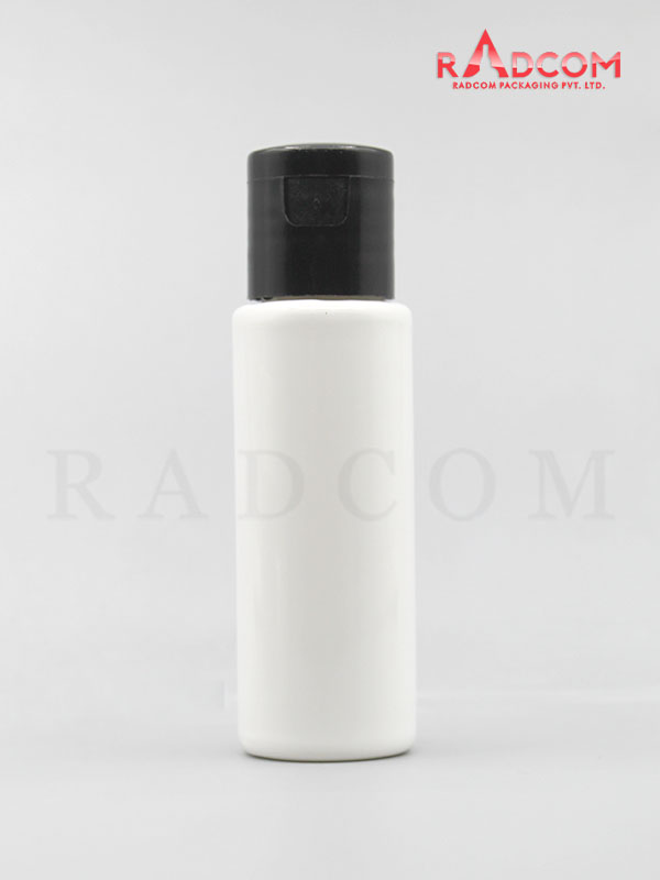 30ML Tulip Opaque White Pet Bottle with Black Flip Top
