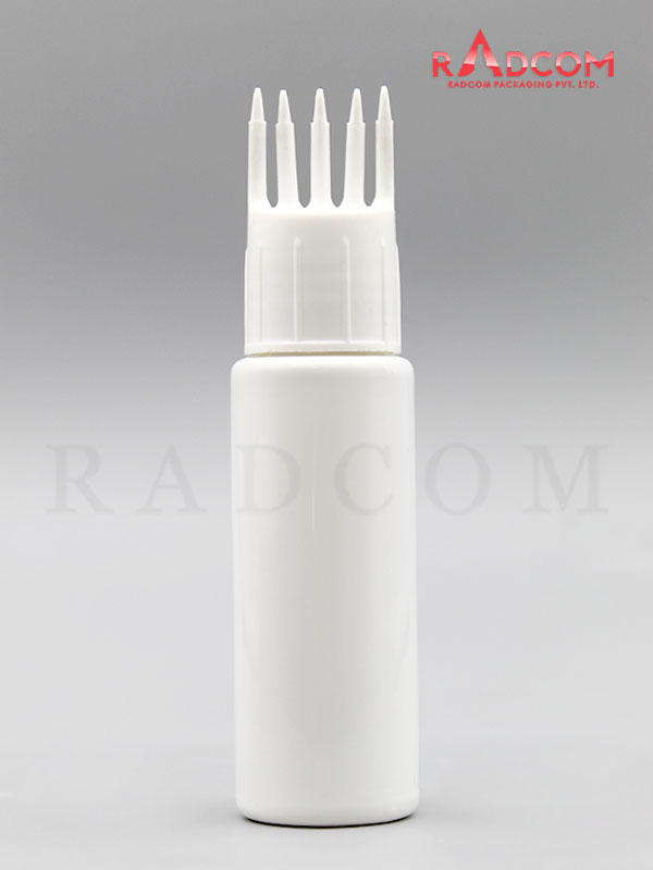 30ML Tulip Opaque White Pet Bottle with White Comb Hair Applicator