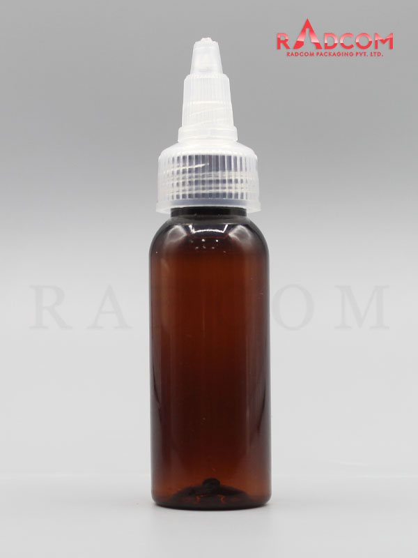 30ML Boston Amber Pet Bottle with Natural Serum Applicator with Zim Zam Plug