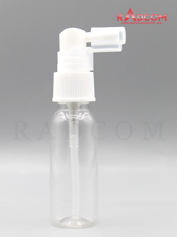 30ML Boston Clear Pet Bottle with White Oral Pump and PP Dust Cap