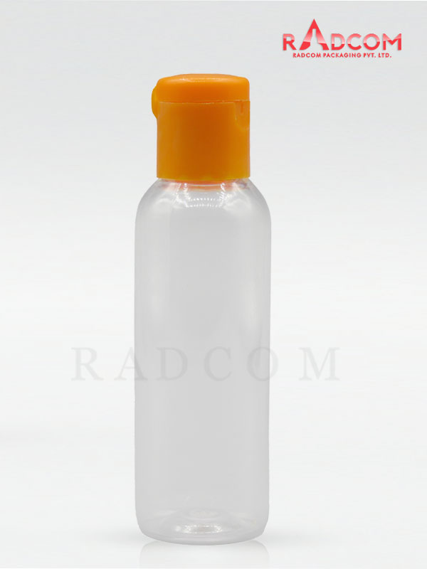 30 ml Boston Clear Pet Bottle with Orange Flip Top