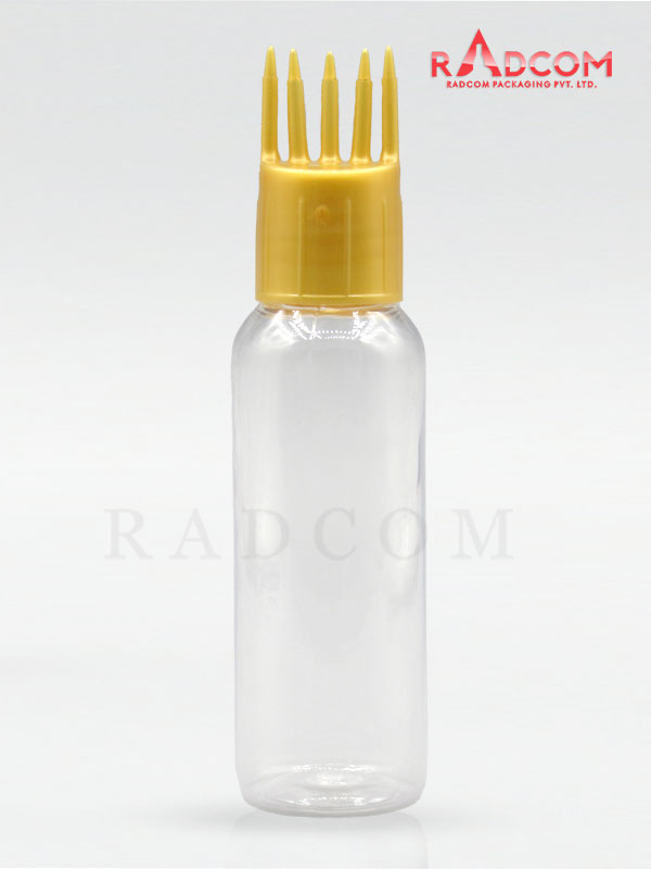 50 ml Boston Clear Pet Bottle with Gold Applicator