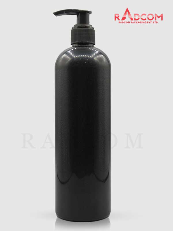 500ML Boston Opaque Black Pet Bottle with Black Left-Right Dispenser Pump