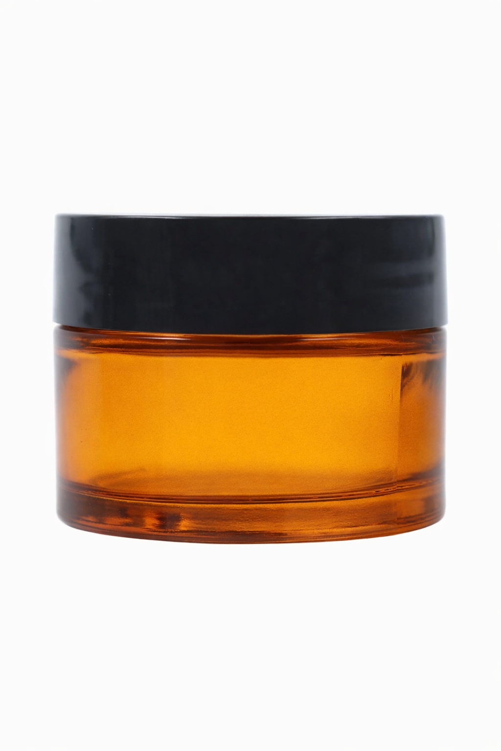 30Gm Glass Jar - Amber-With Plastic Black Cap With Inner Lid