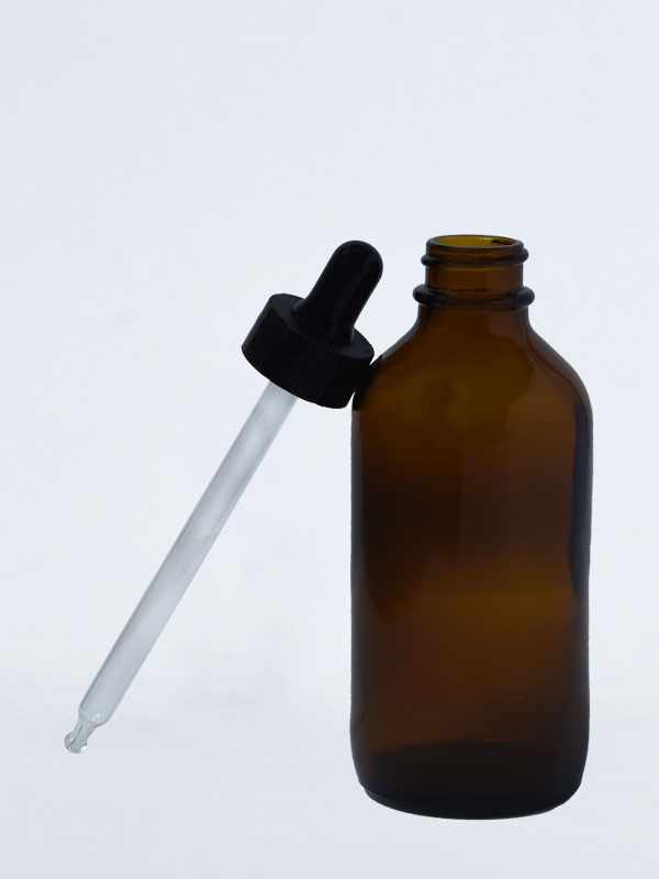 22-400 neck, 4oz (120ml) Amber Glass Dropper Bottle (bottle only)