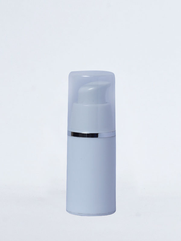 15 ML PP White PP Airless Bottles (BA14) With Clear PP Over Cap