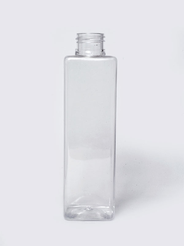 200ML Square Clear PET Bottles - 24-410 Neck Finish