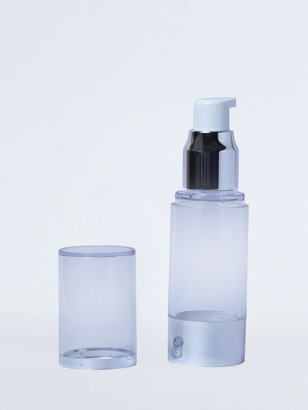 30 ML SAN Airless Bottles (BA03) with Shinny Silver and Pump and Clear ...