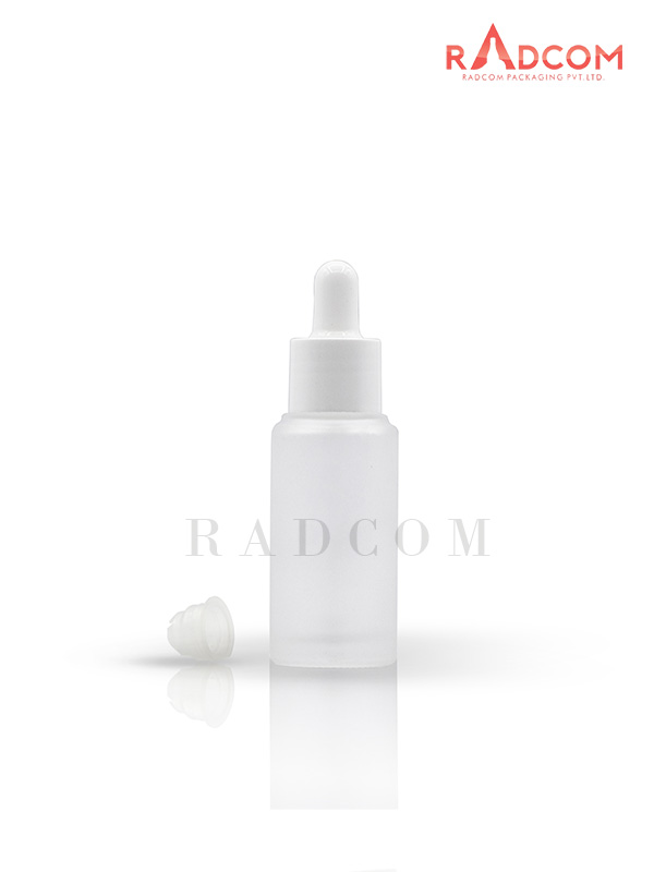 35ML Clear Frosted Lotion Glass Bottles With 20mm White Dropper Set With White Teat and Wiper