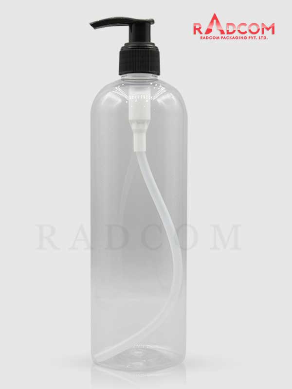 500ML Boston Clear Pet Bottle with Black Left-Right Dispenser Pump