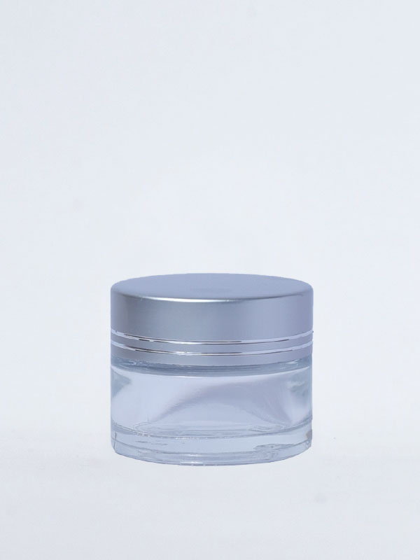 Matt Silver Aluminum Caps with WAD and Lid for 15 Gm Glass Jars